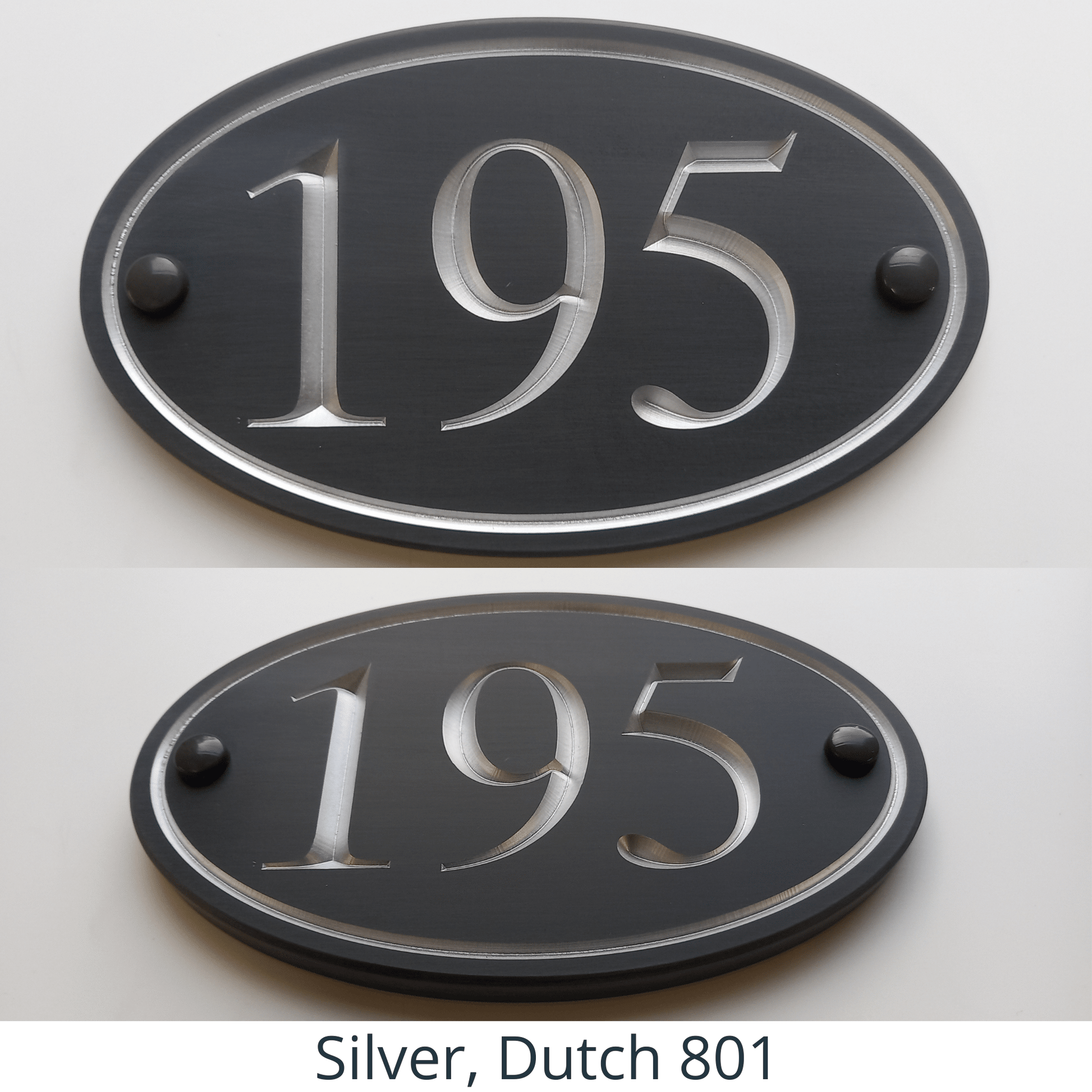 Grey Oval Corian Sign (195x115mm) - housenumbers.ie