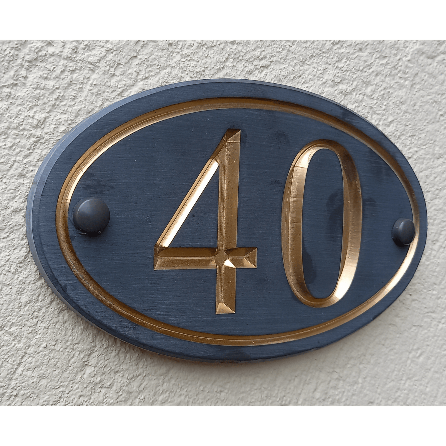 Grey Oval Corian Sign (195x115mm) - housenumbers.ie