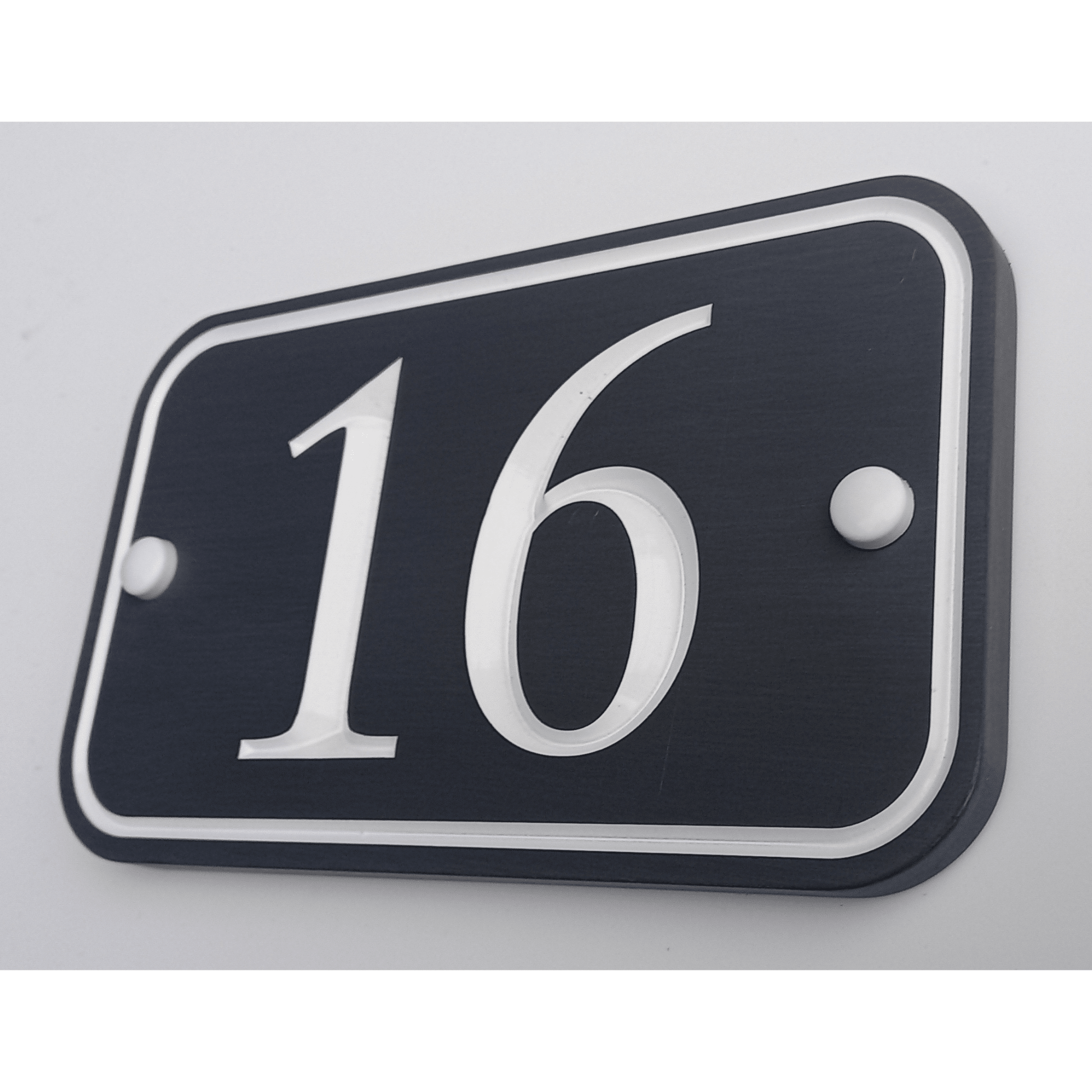 Grey Rectangle Corian Sign (200x120mm) with Curved Edge - housenumbers.ie