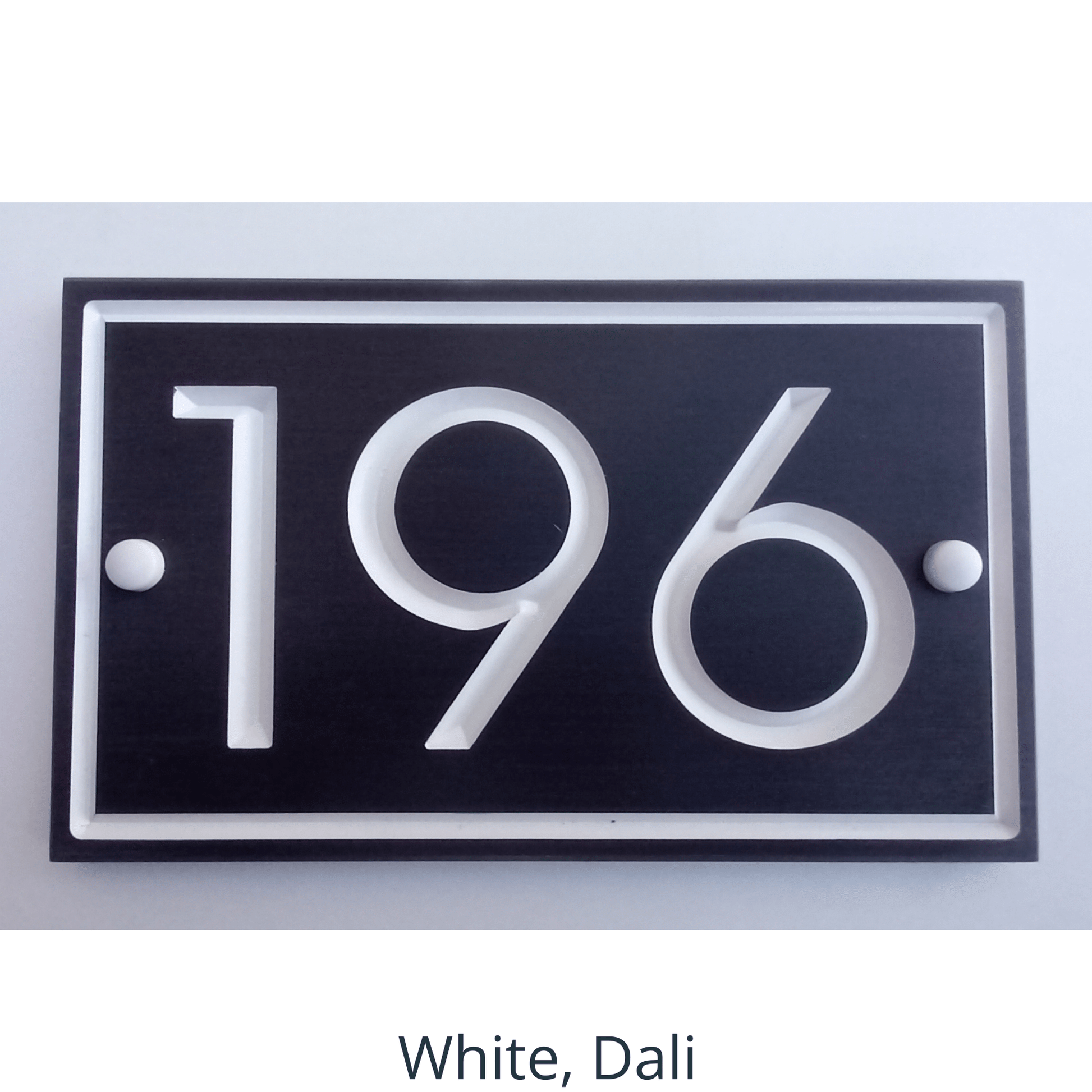 Grey Rectangle Corian Sign (200x120mm) with Straight Edge - housenumbers.ie