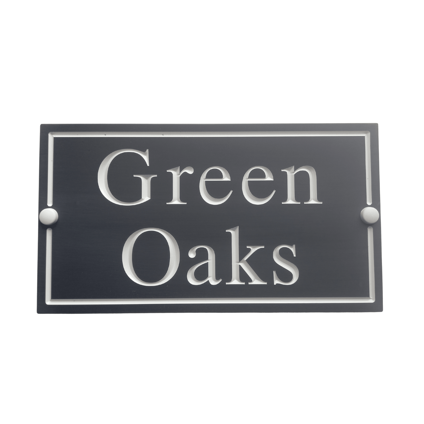 Grey Rectangle Corian Sign (325x180mm) - housenumbers.ie