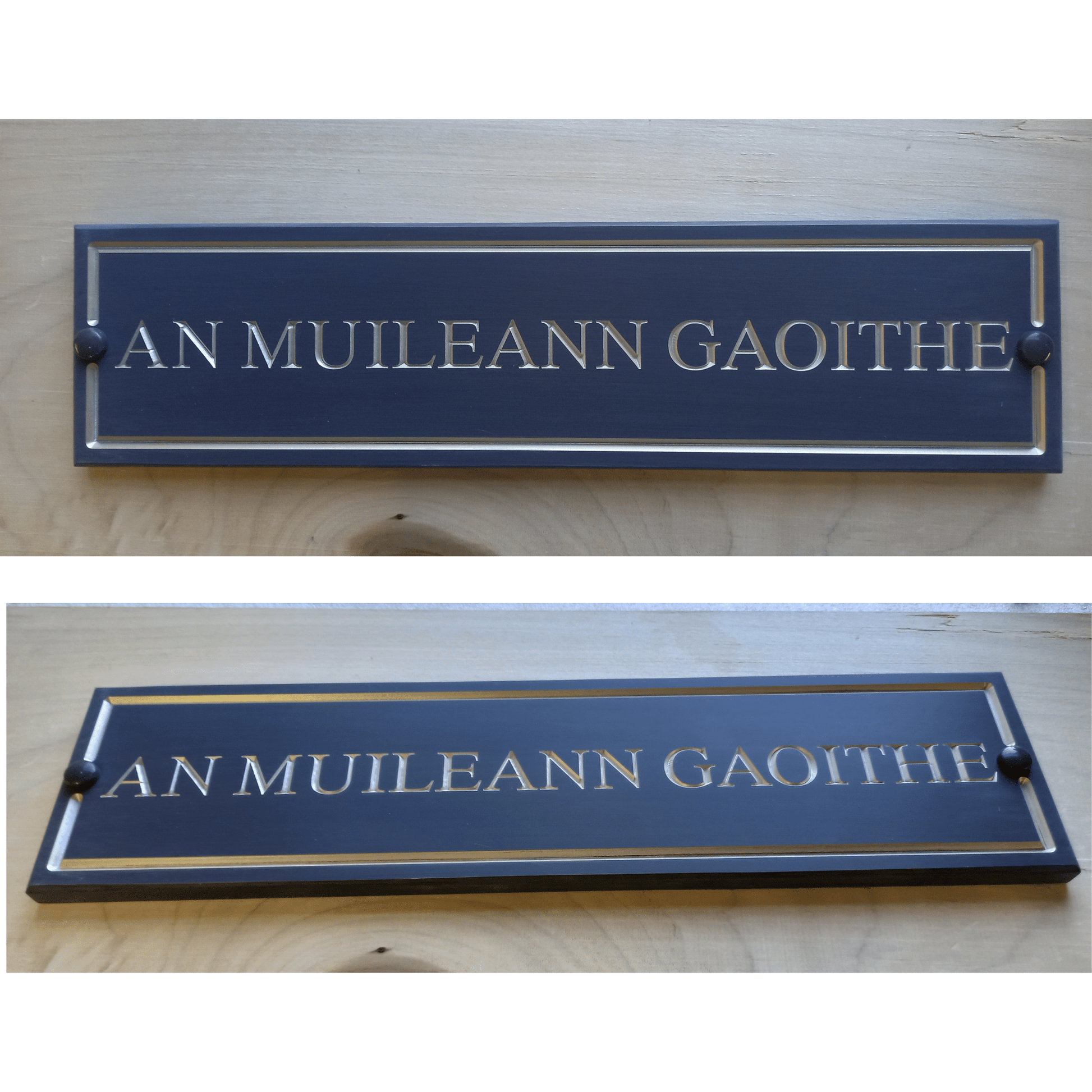 Grey Rectangle Corian Sign (400x100mm) - housenumbers.ie