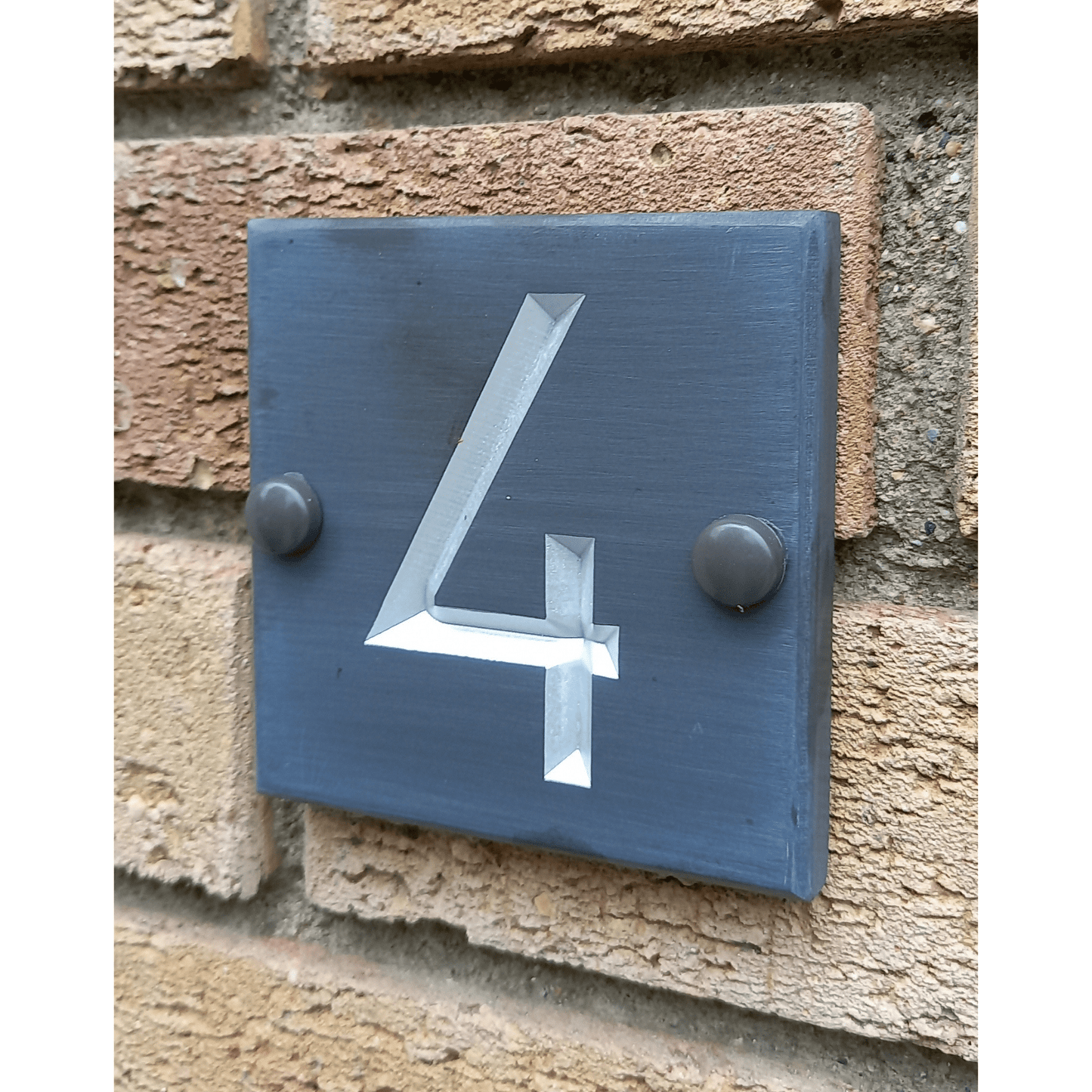 Grey Square Corian Sign (100x100mm) - housenumbers.ie