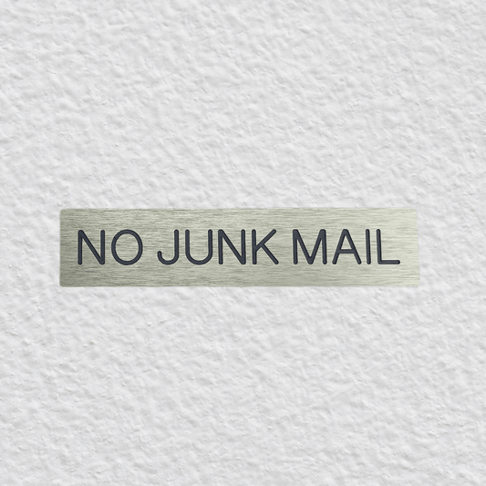 No Junk Mail - Brushed Gold Stick On Sign - housenumbers.ie