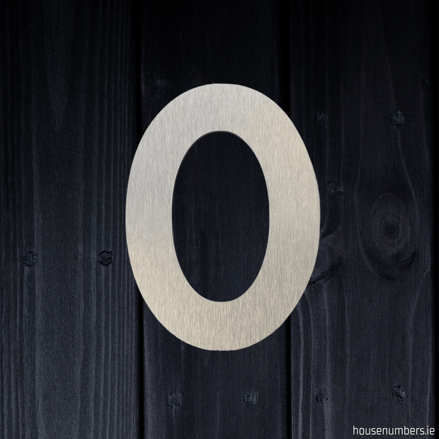 Stick On Number 0 - Brushed Silver (100mm high) - housenumbers.ie