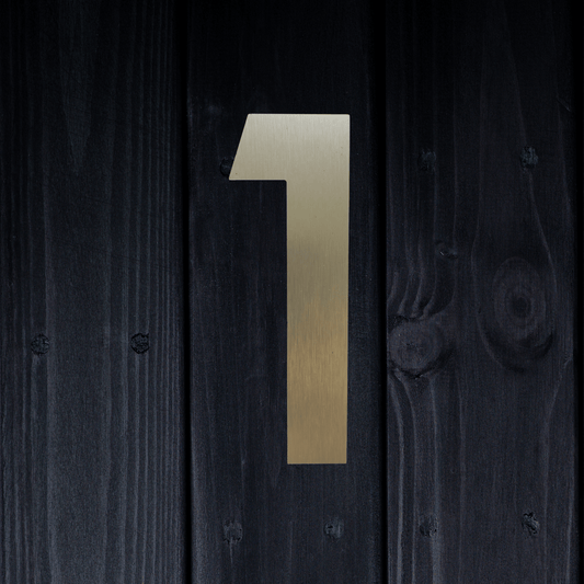 Stick On Number 1 - Brushed Gold (100mm high) - housenumbers.ie