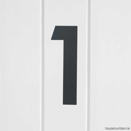 Stick On Number 1 - Dark Matt Grey (100mm high) - housenumbers.ie