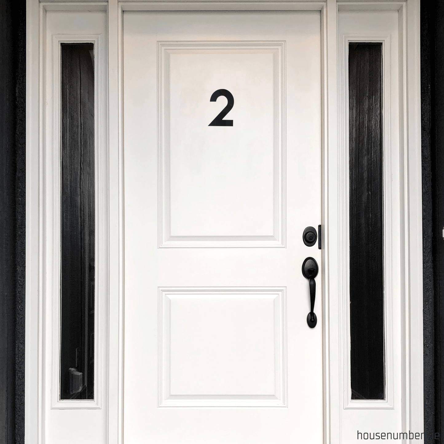 Stick On Number 2 - Black Gloss (100mm high) - housenumbers.ie