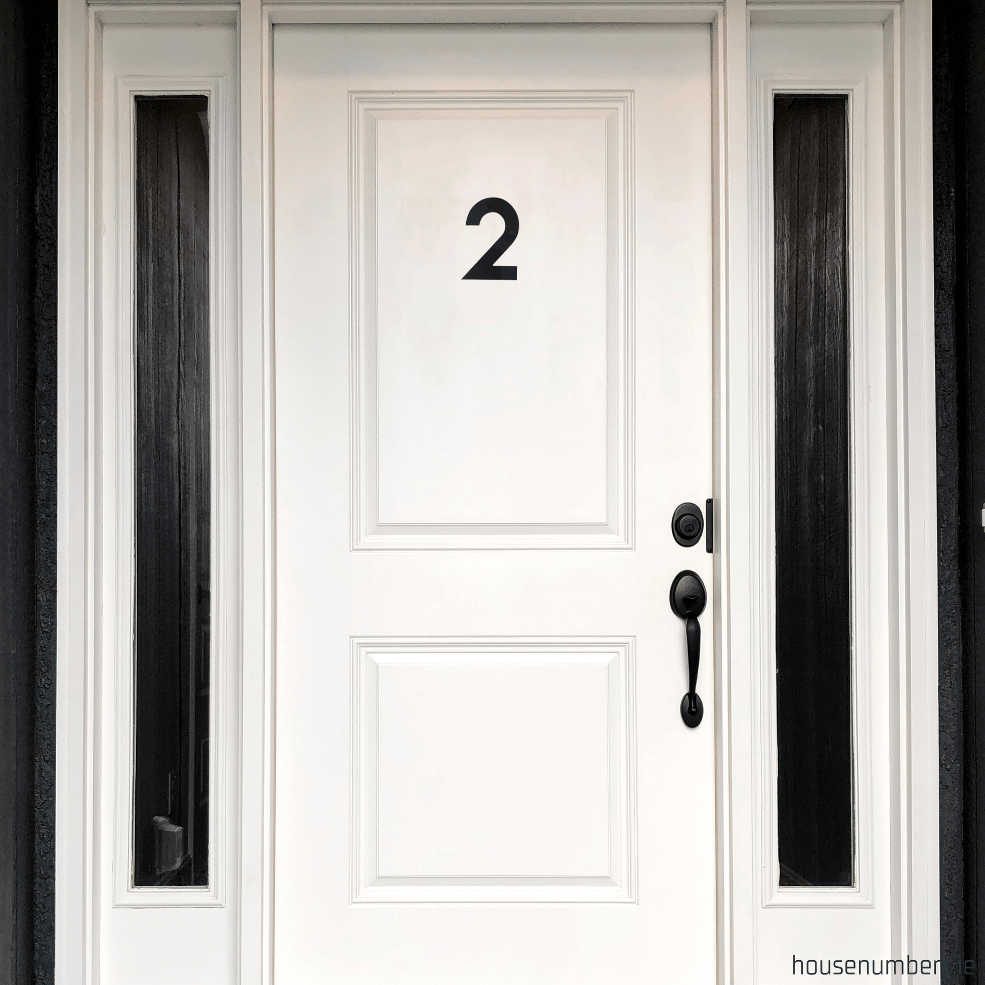 Stick On Number 2 - Black Gloss (100mm high) - housenumbers.ie