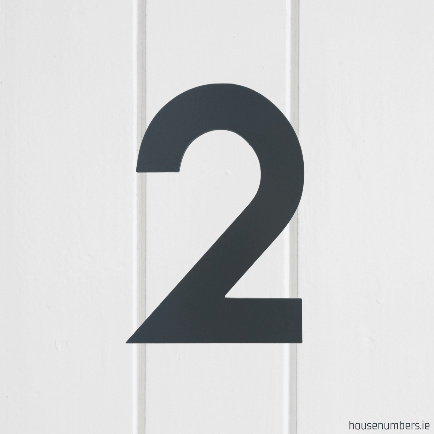 Stick On Number 2 - Dark Matt Grey (100mm high) - housenumbers.ie