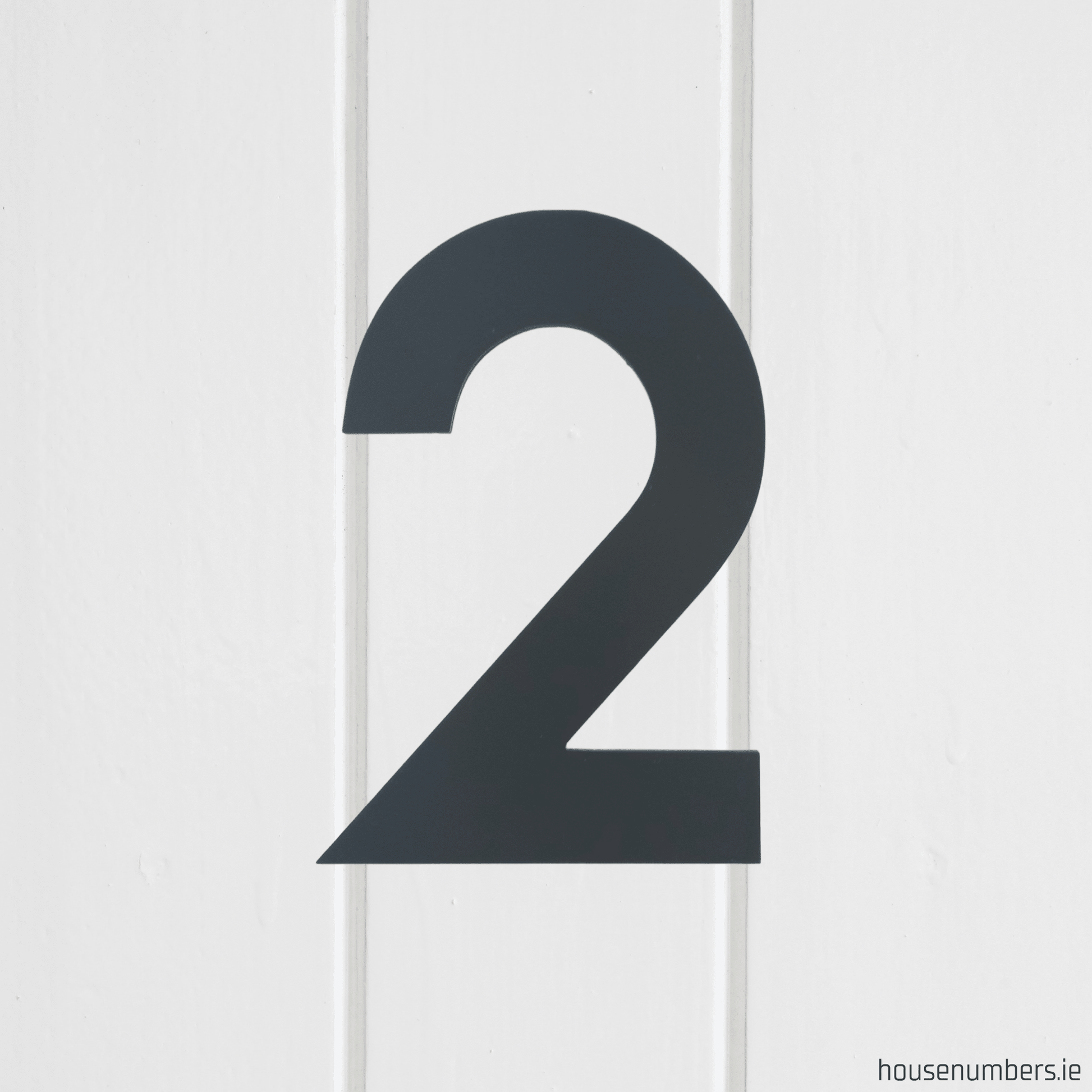 Stick On Number 2 - Dark Matt Grey (100mm high) - housenumbers.ie