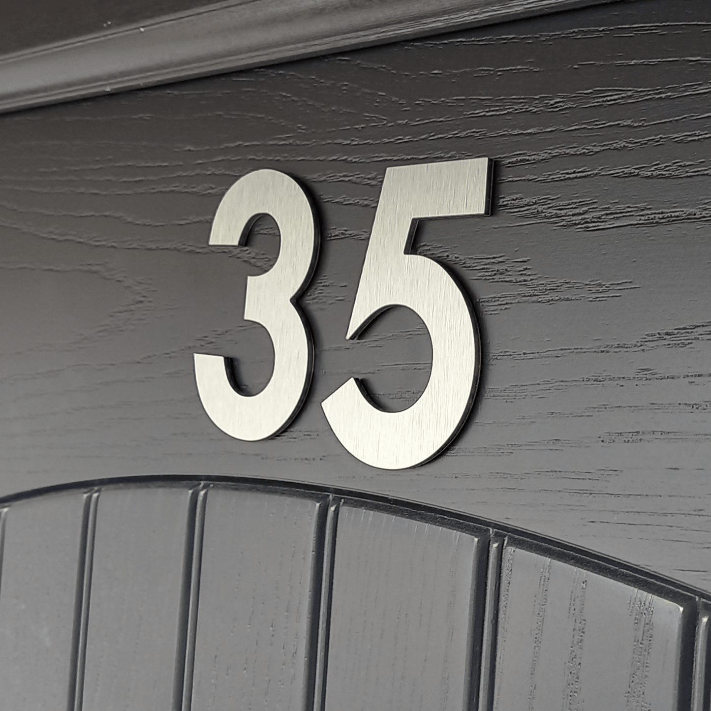Stick On Number 3 - Brushed Silver (100mm high) - housenumbers.ie