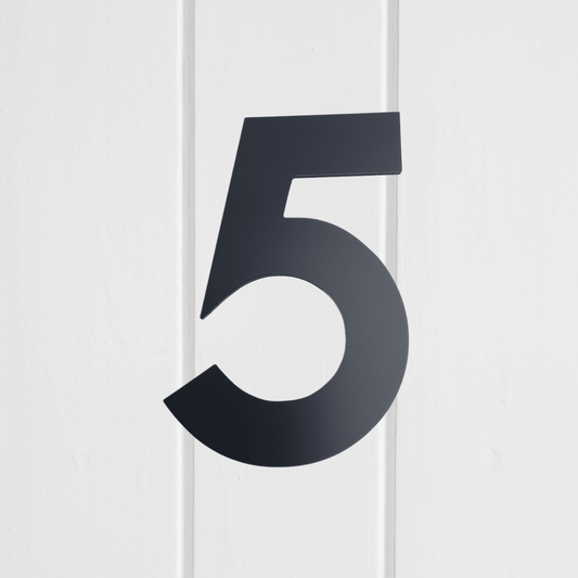 Stick On Number 5 - Dark Matt Grey (100mm high) - housenumbers.ie