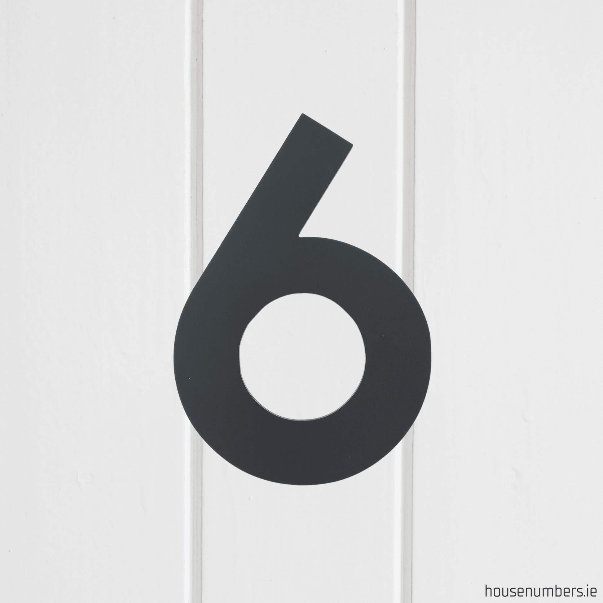 Stick On Number 6 - Dark Matt Grey (100mm high) - housenumbers.ie