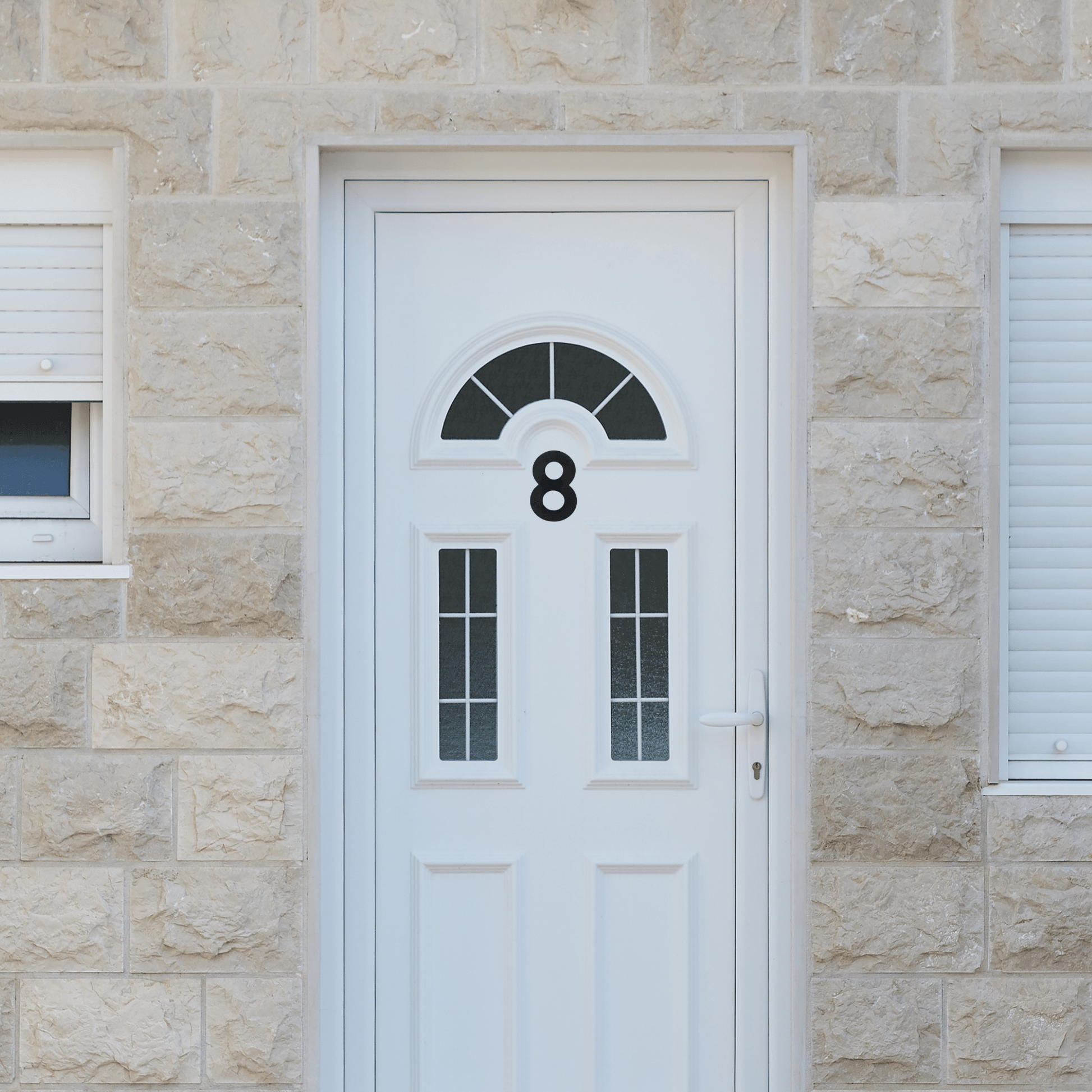 Stick On Number 8 - Black Gloss (100mm high) - housenumbers.ie