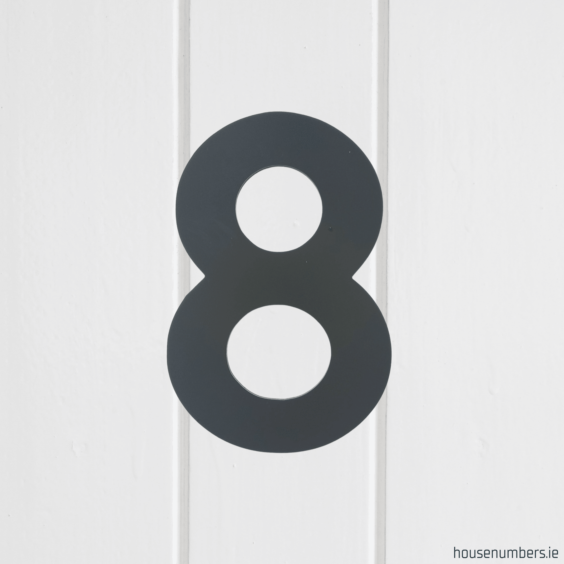 Stick On Number 8 - Dark Matt Grey (100mm high) - housenumbers.ie