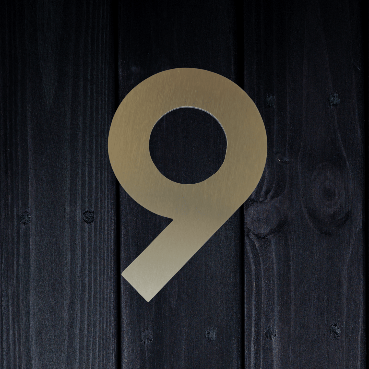 Stick On Number 9 - Brushed Gold (100mm high) - housenumbers.ie