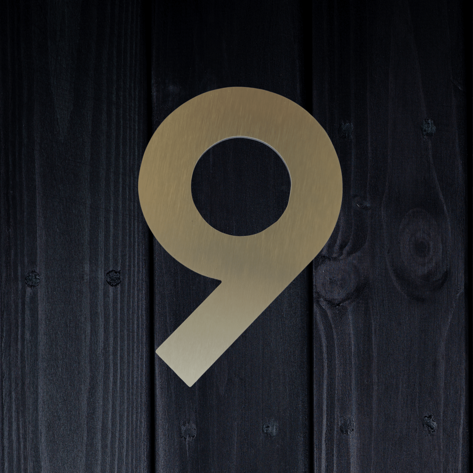 Stick On Number 9 - Brushed Gold (100mm high) - housenumbers.ie