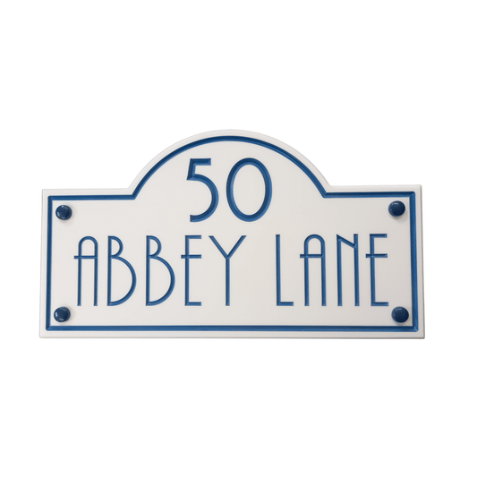 White Corian Dome Sign (325x180mm) - housenumbers.ie