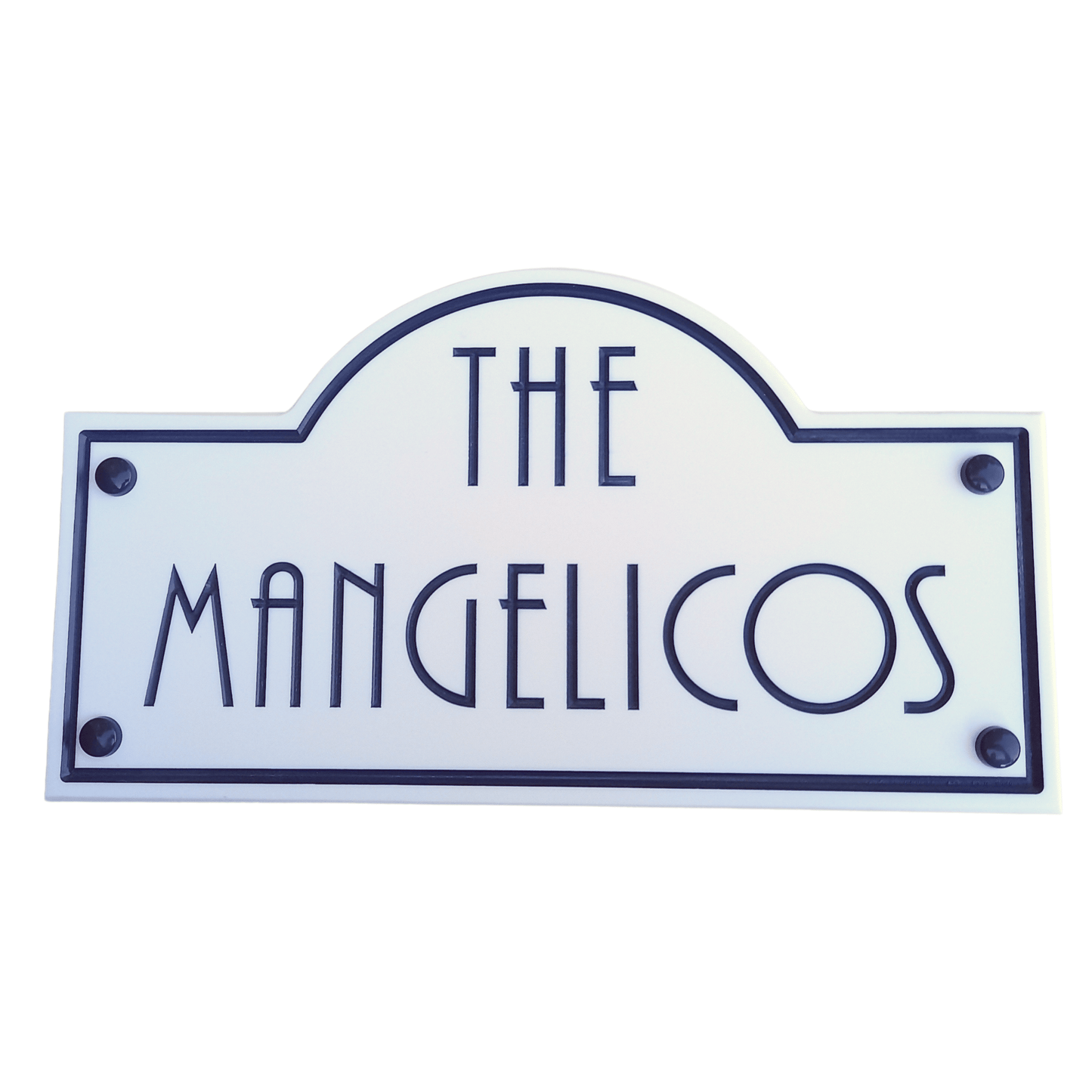 White Corian Dome Sign (325x180mm) - housenumbers.ie