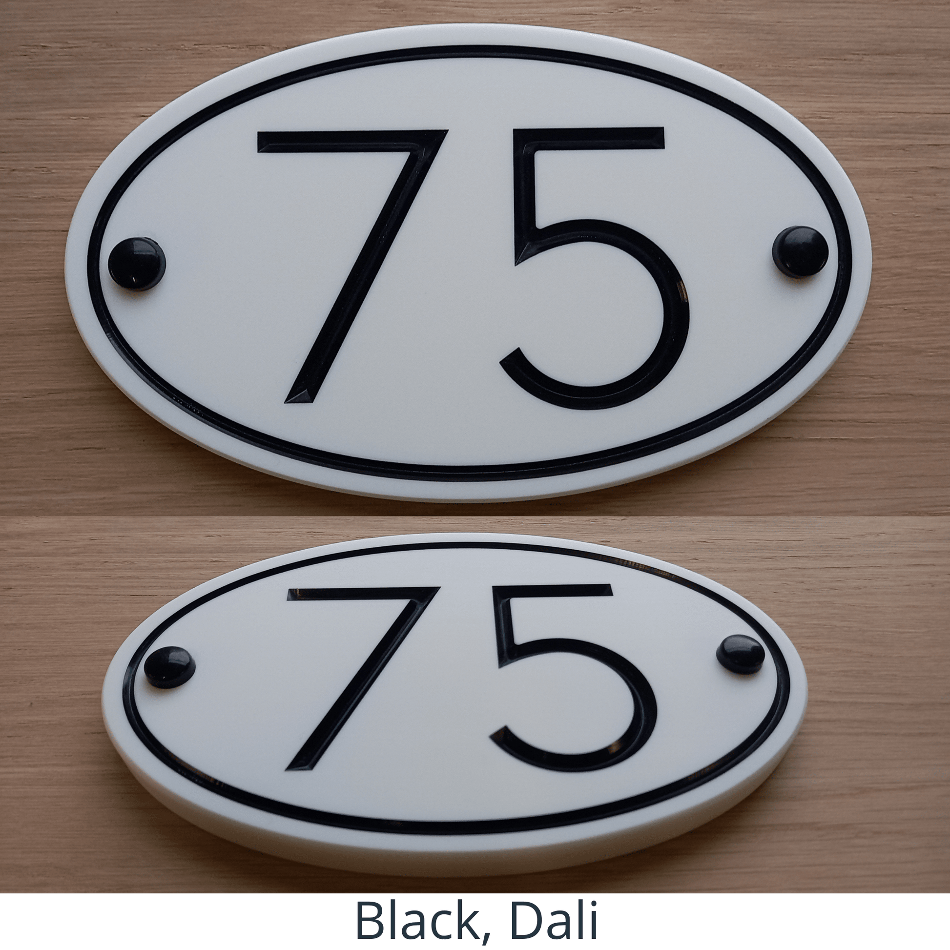 White Oval Corian Sign (195x115mm) - housenumbers.ie