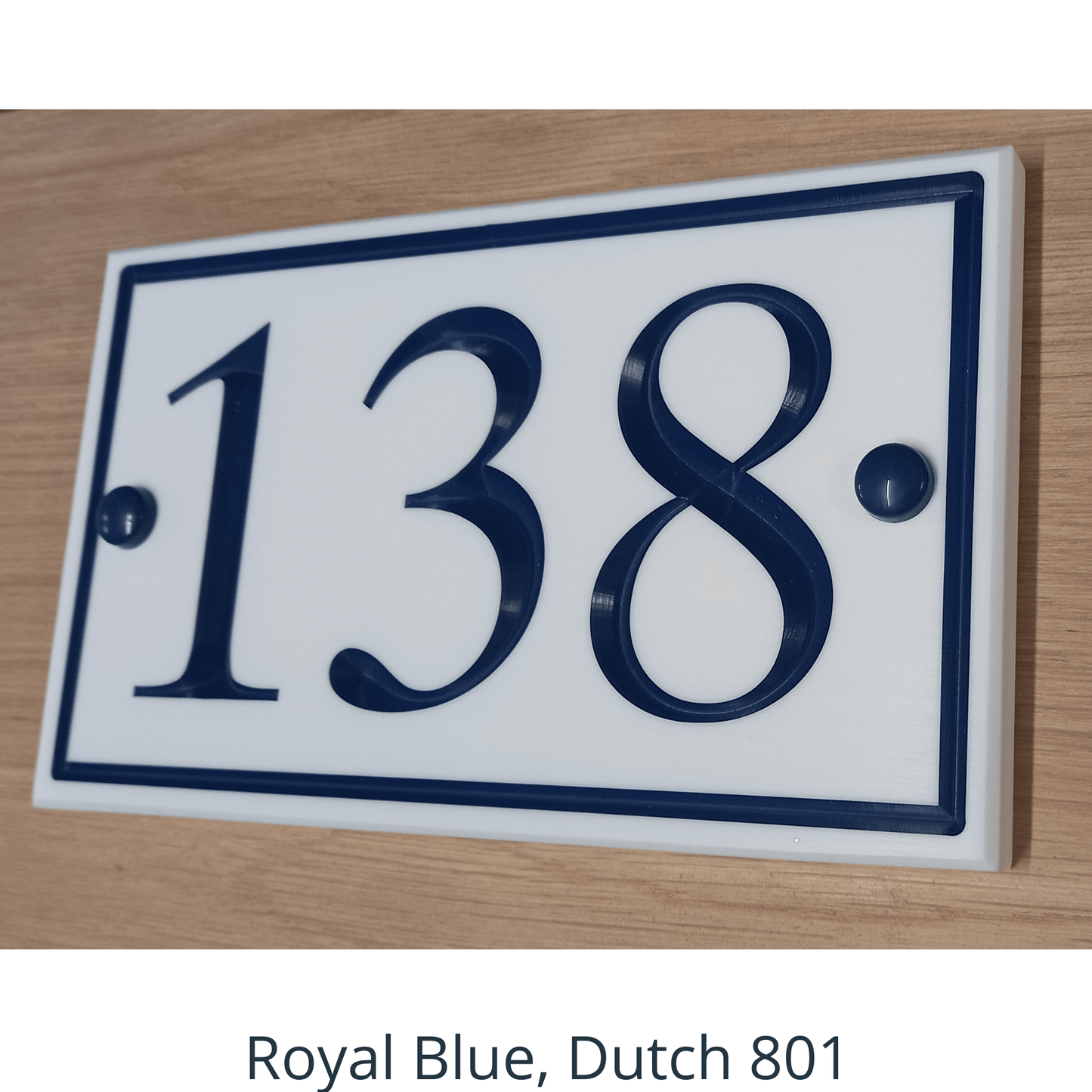 White Rectangle Corian Sign (200x120mm) with Straight Edge - housenumbers.ie