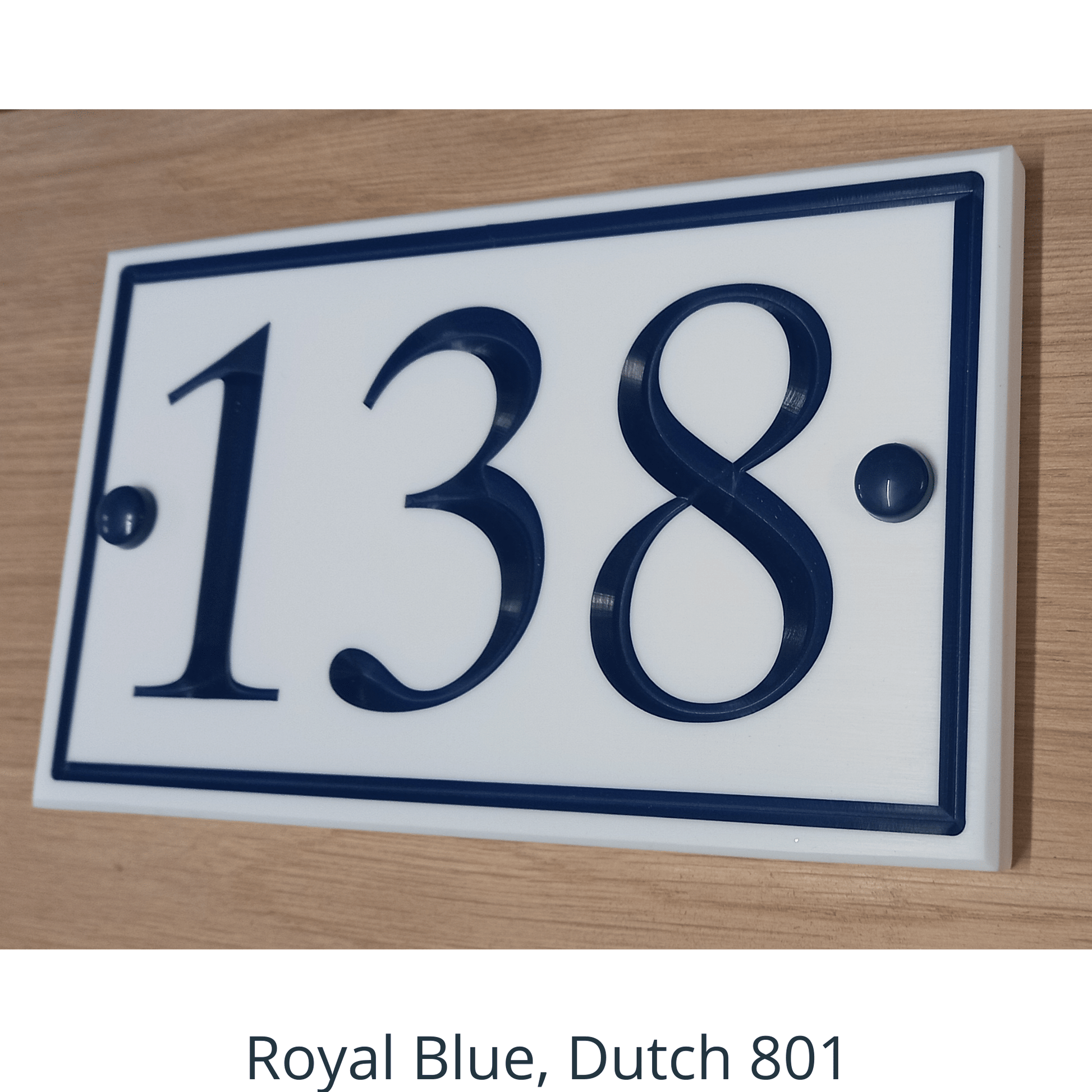 White Rectangle Corian Sign (200x120mm) with Straight Edge - housenumbers.ie