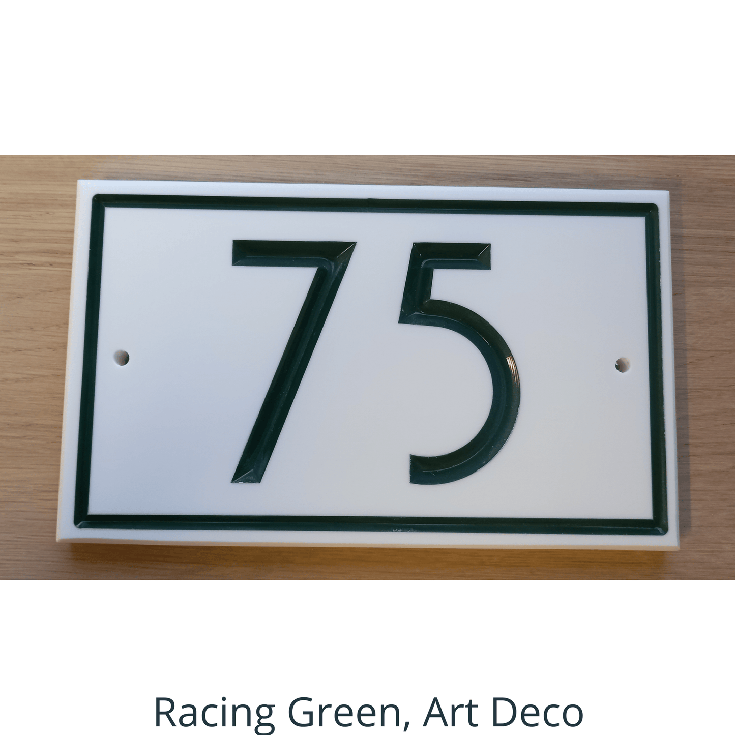 White Rectangle Corian Sign (200x120mm) with Straight Edge - housenumbers.ie