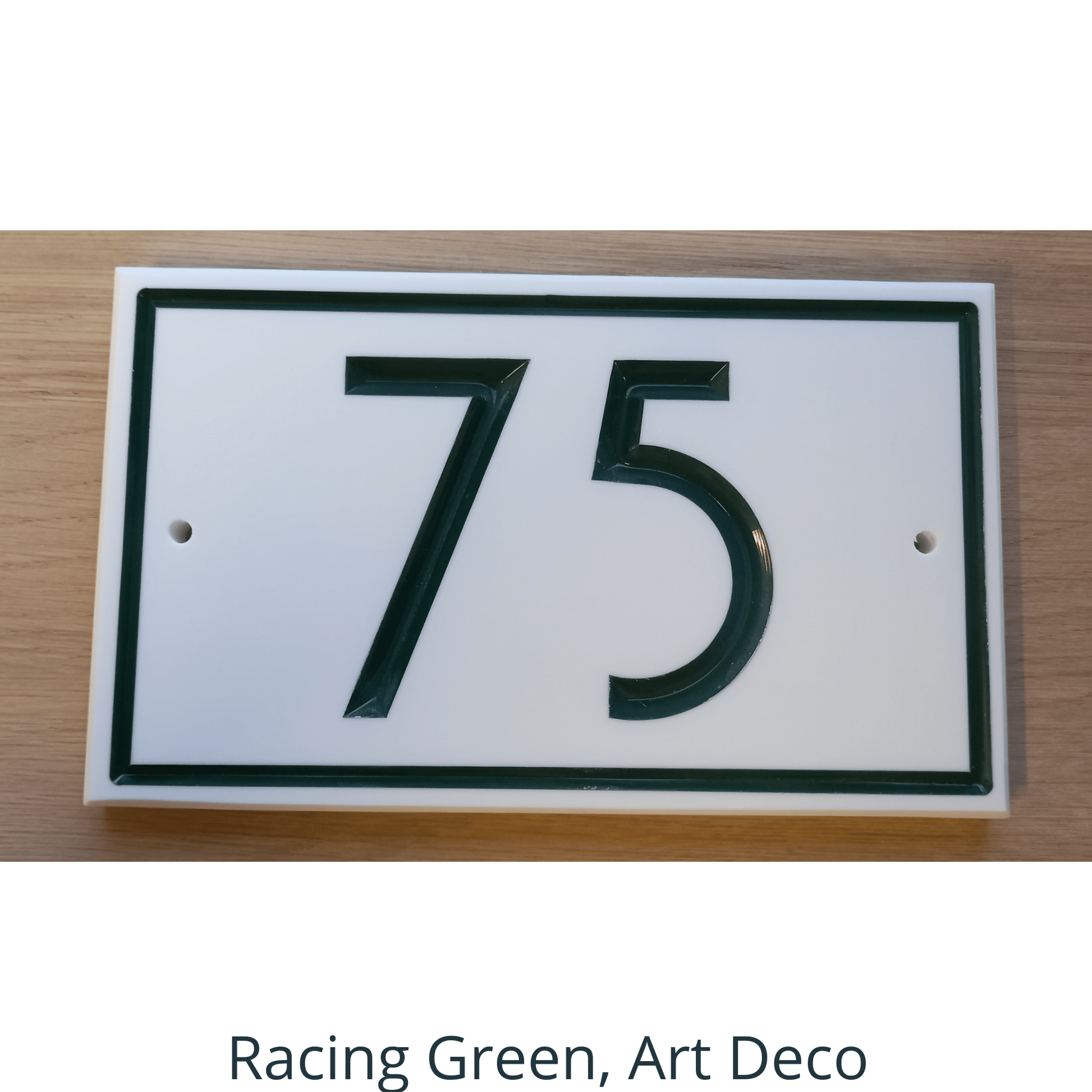 White Rectangle Corian Sign (200x120mm) with Straight Edge - housenumbers.ie