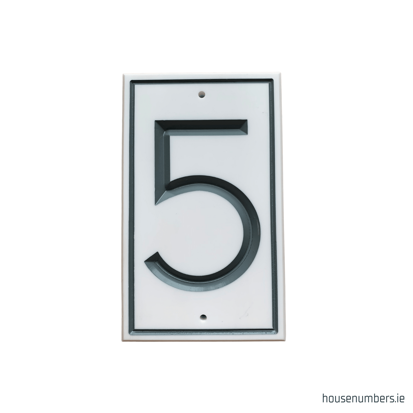 White Rectangle Corian Sign (200x120mm) with Straight Edge - housenumbers.ie