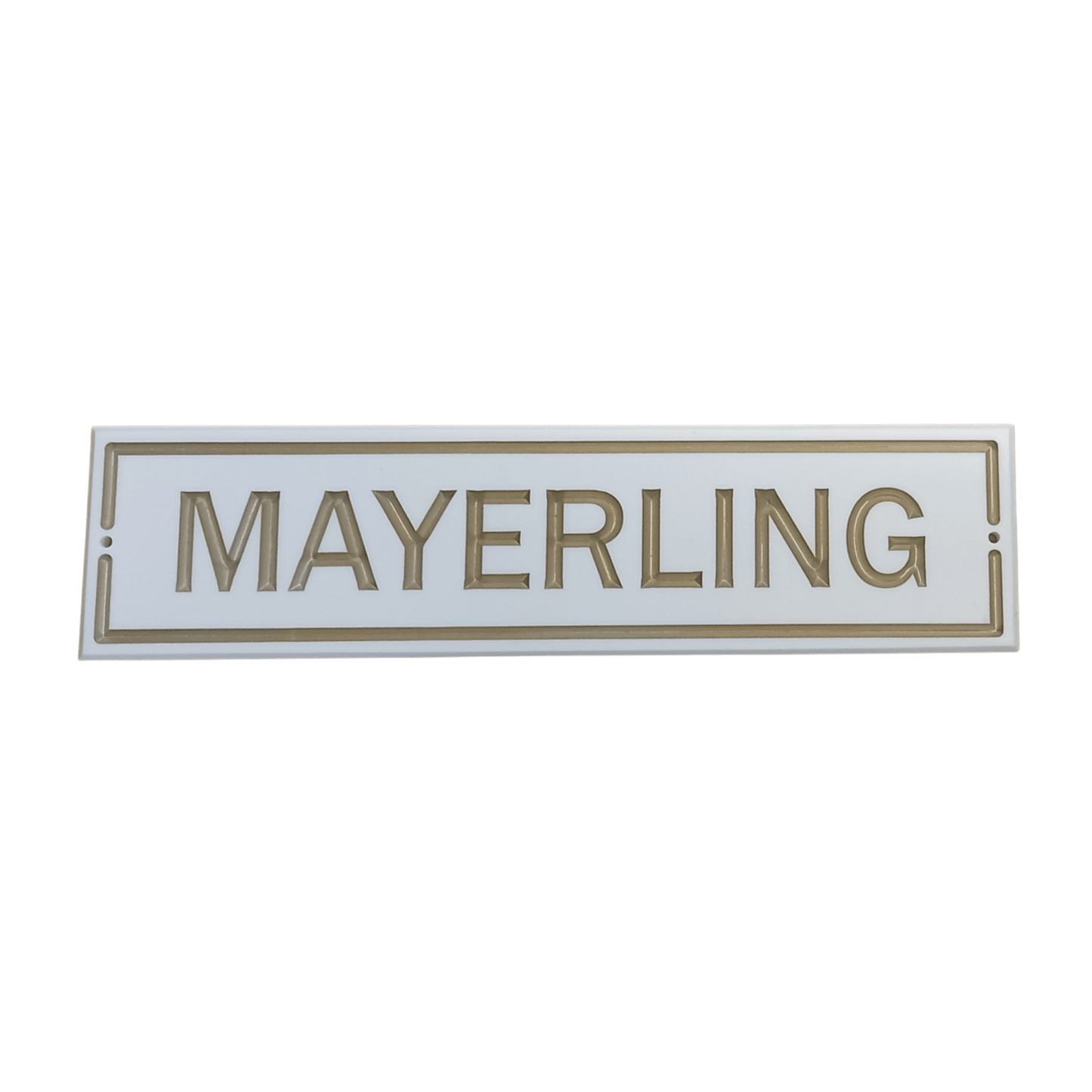 White Rectangle Corian Sign (400x100mm) - housenumbers.ie