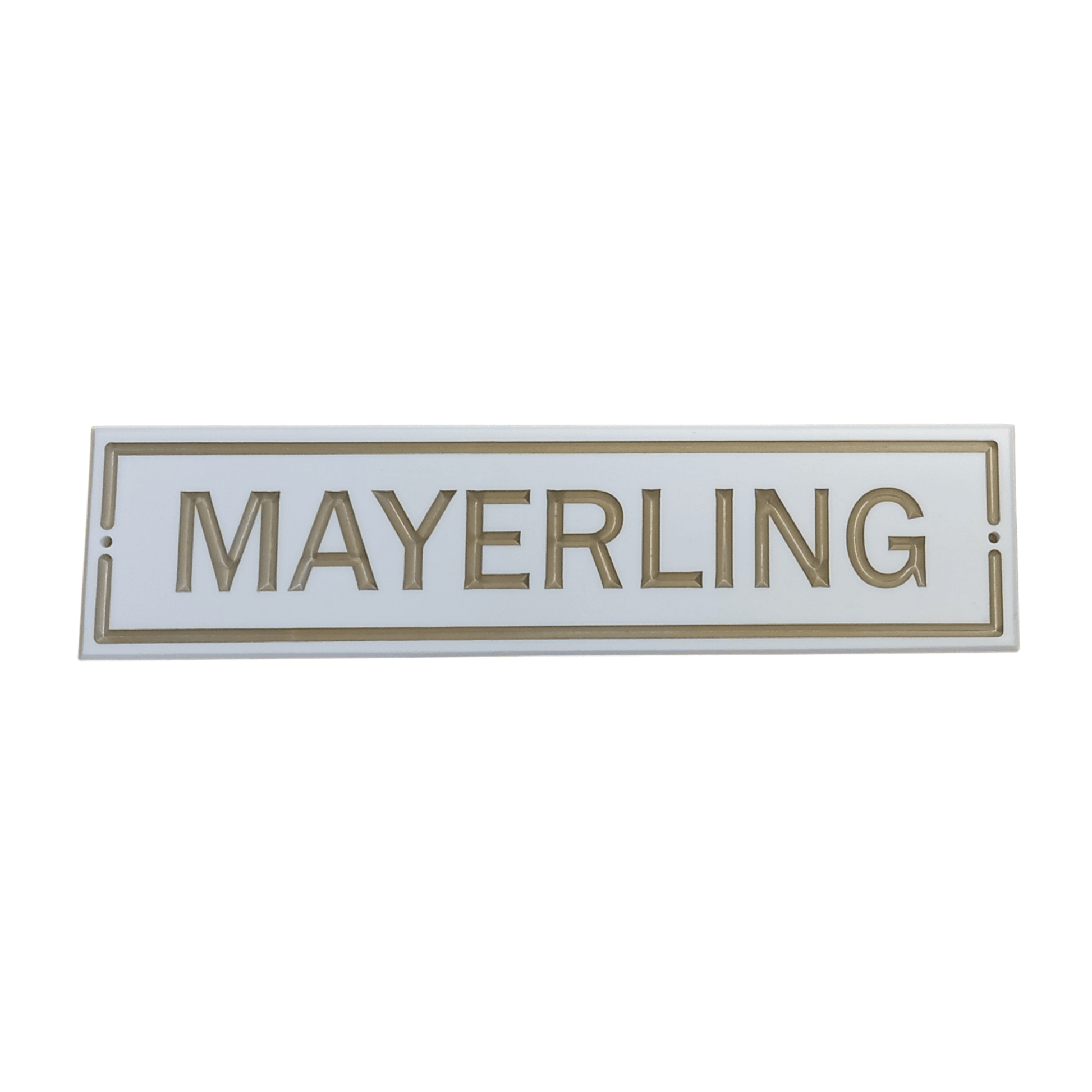 White Rectangle Corian Sign (400x100mm) - housenumbers.ie