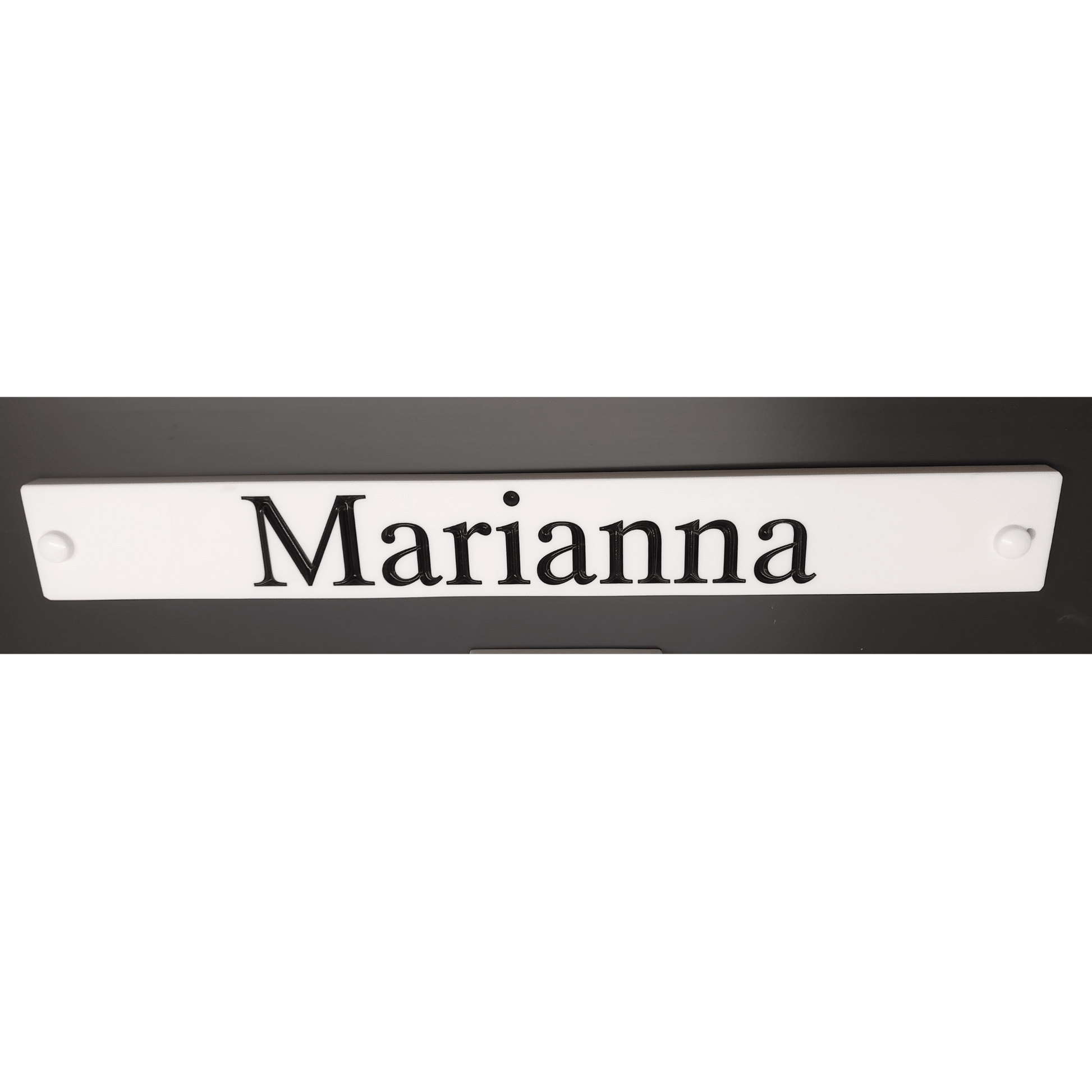 White Rectangle Corian Sign (400x48mm) - housenumbers.ie