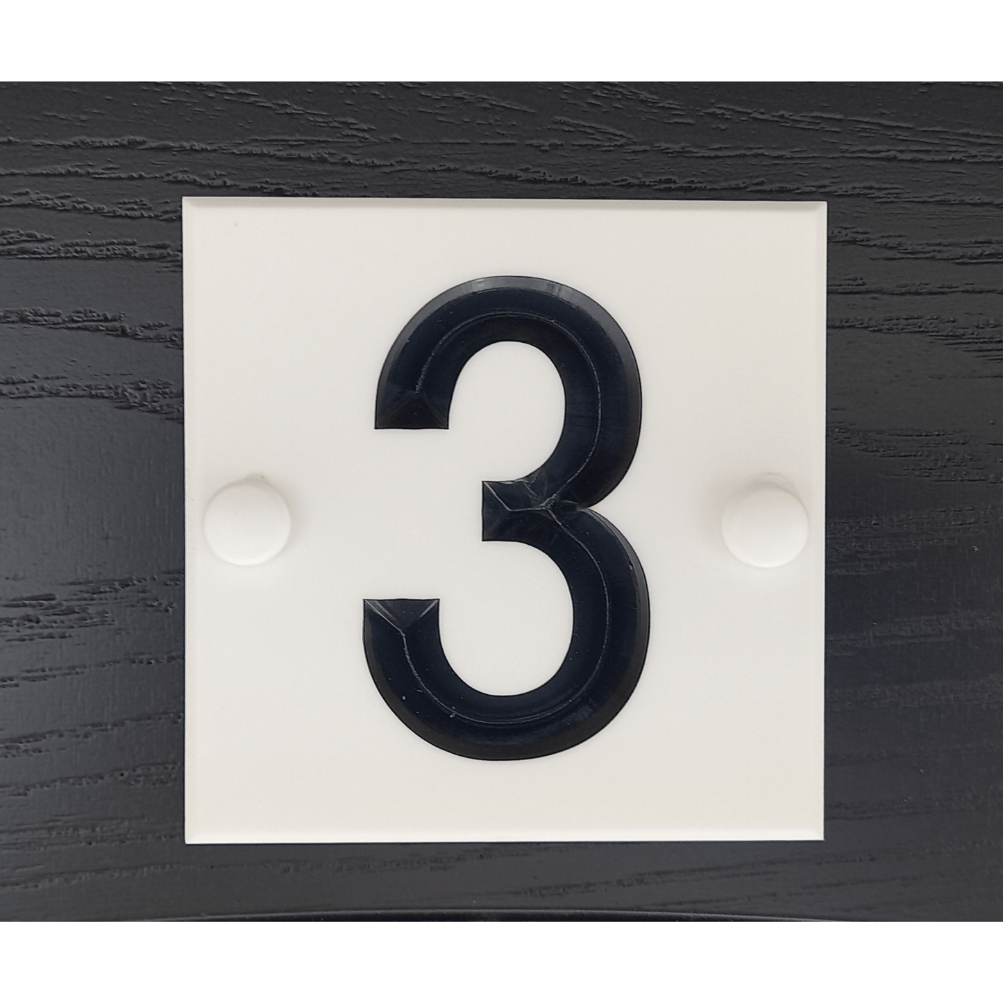 White Square Corian Sign (100x100mm) - housenumbers.ie