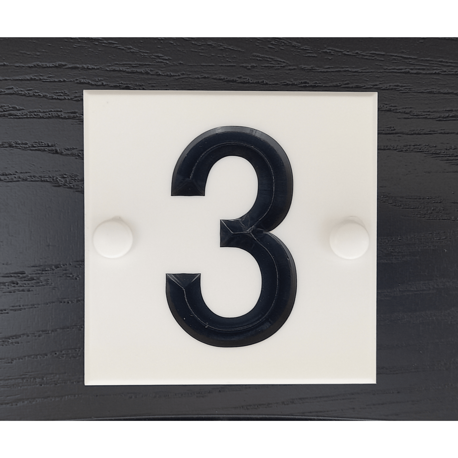 White Square Corian Sign (100x100mm) - housenumbers.ie
