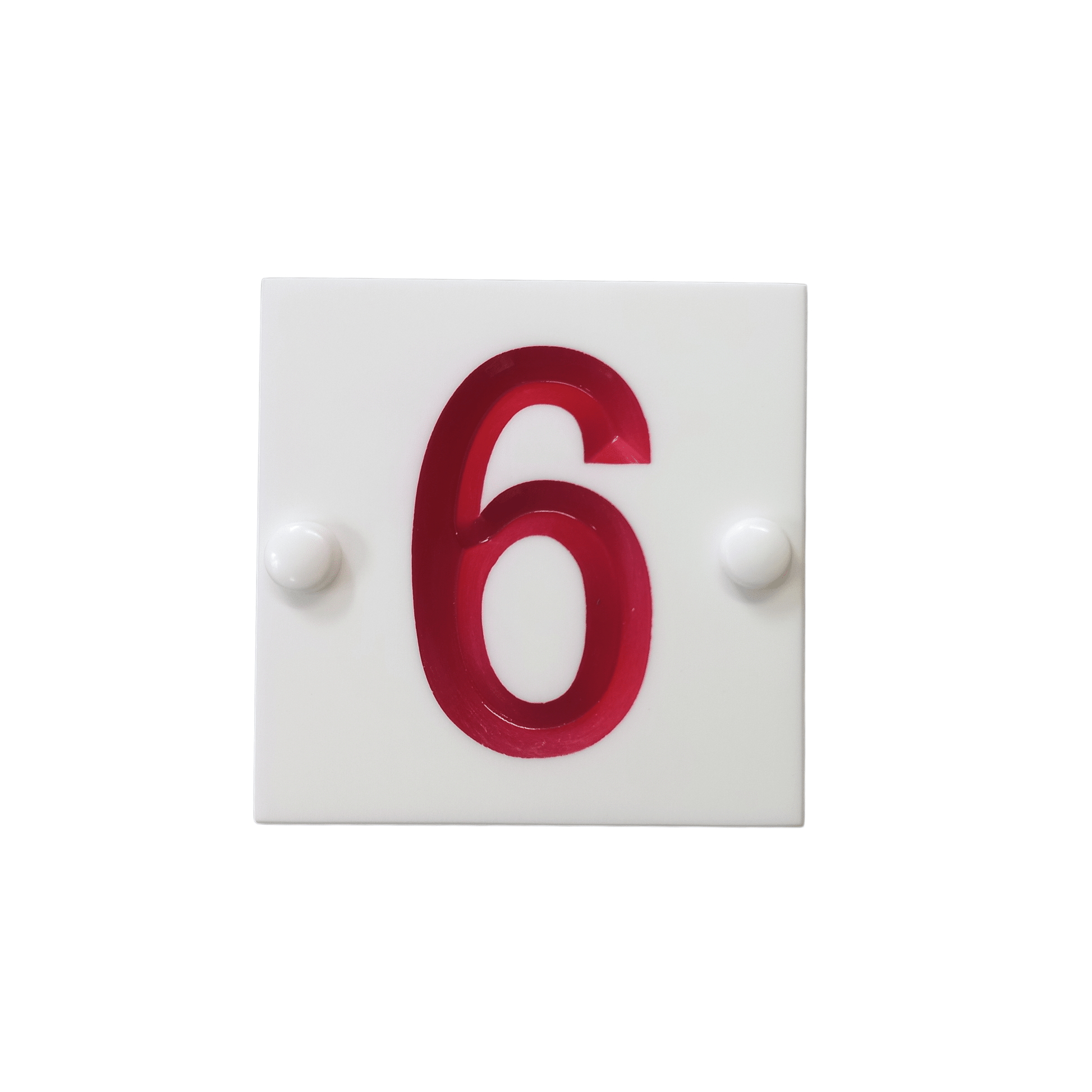 White Square Corian Sign (100x100mm) - housenumbers.ie