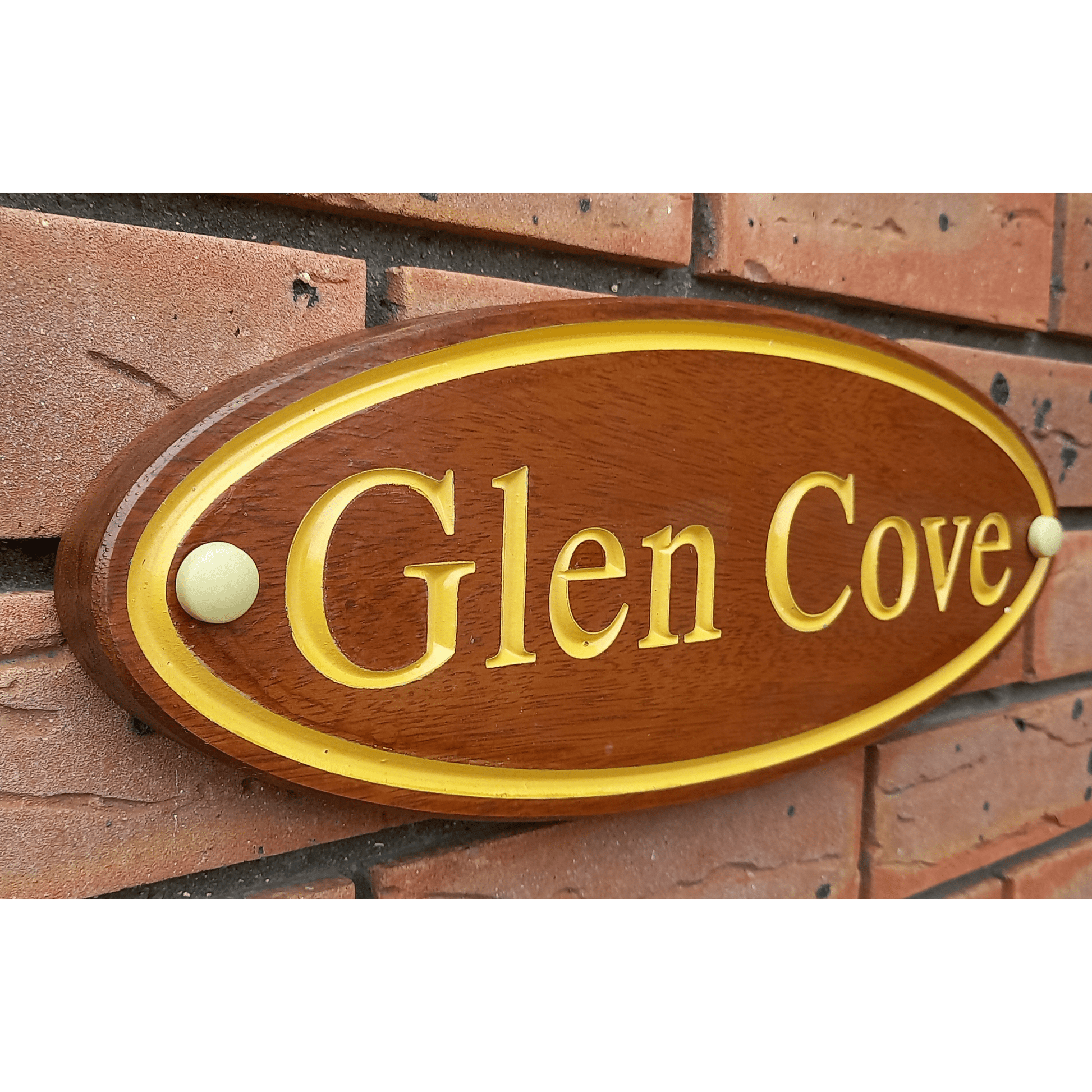 Wooden Oval Sign (395x145mm) - housenumbers.ie