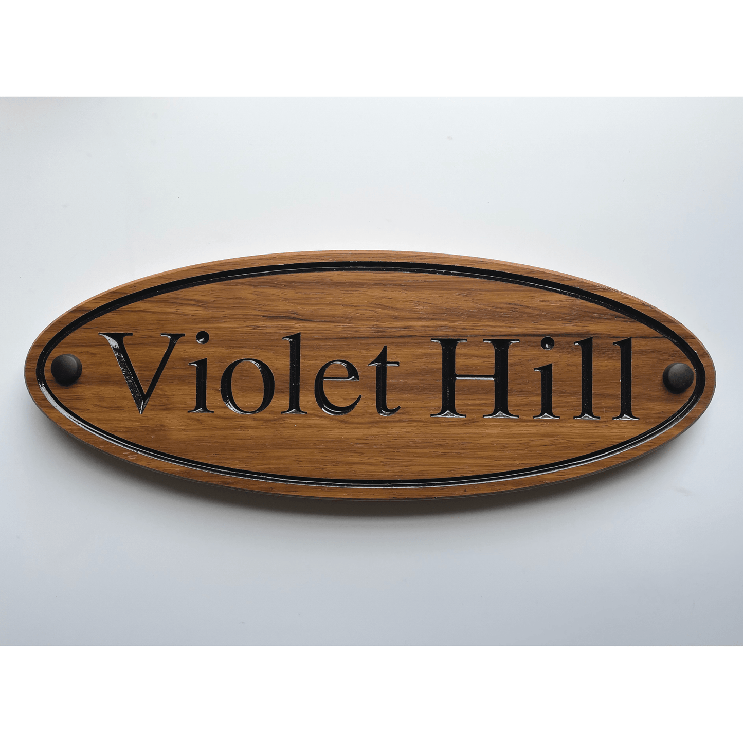 Wooden Oval Sign (395x145mm) - housenumbers.ie
