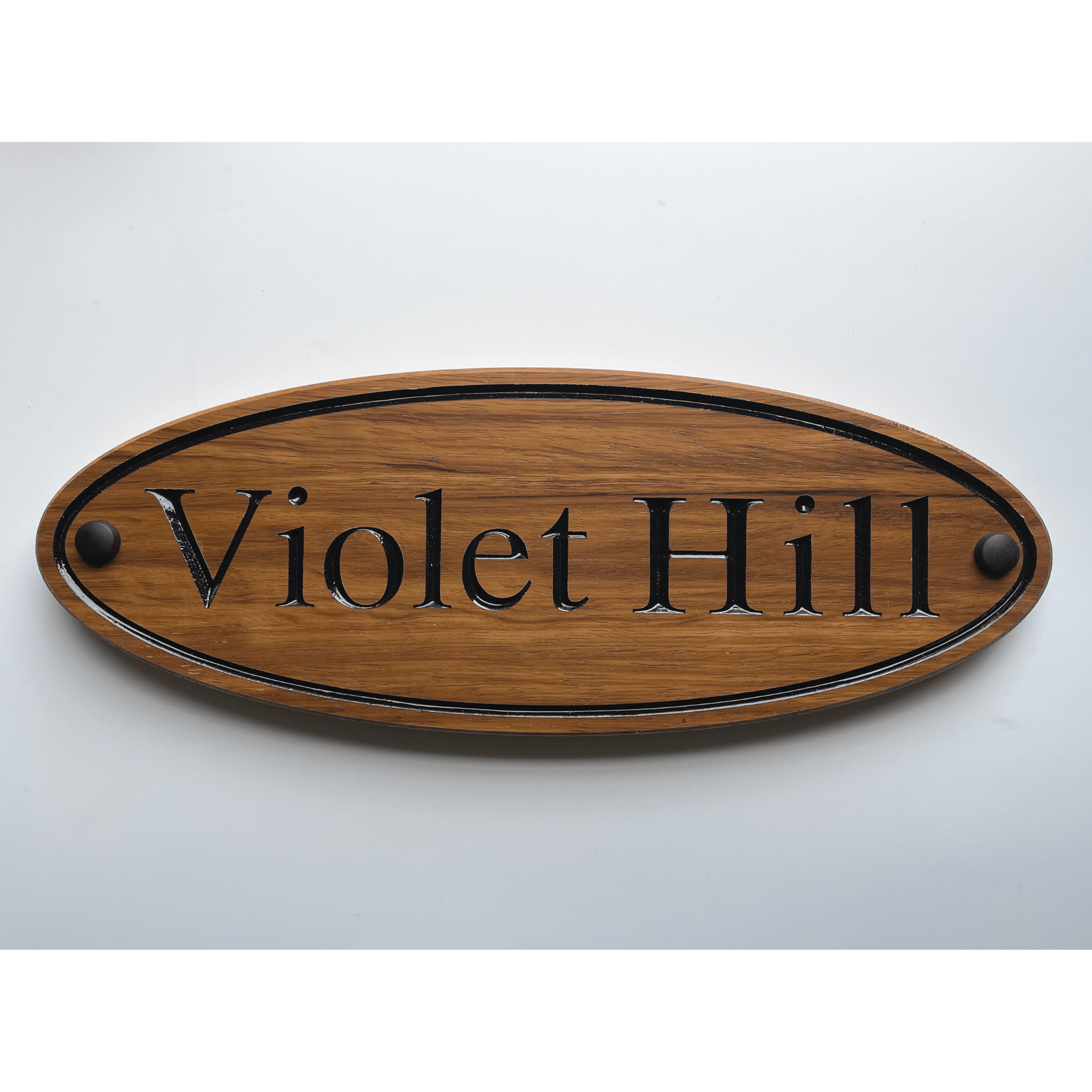 Wooden Oval Sign (395x145mm) - housenumbers.ie