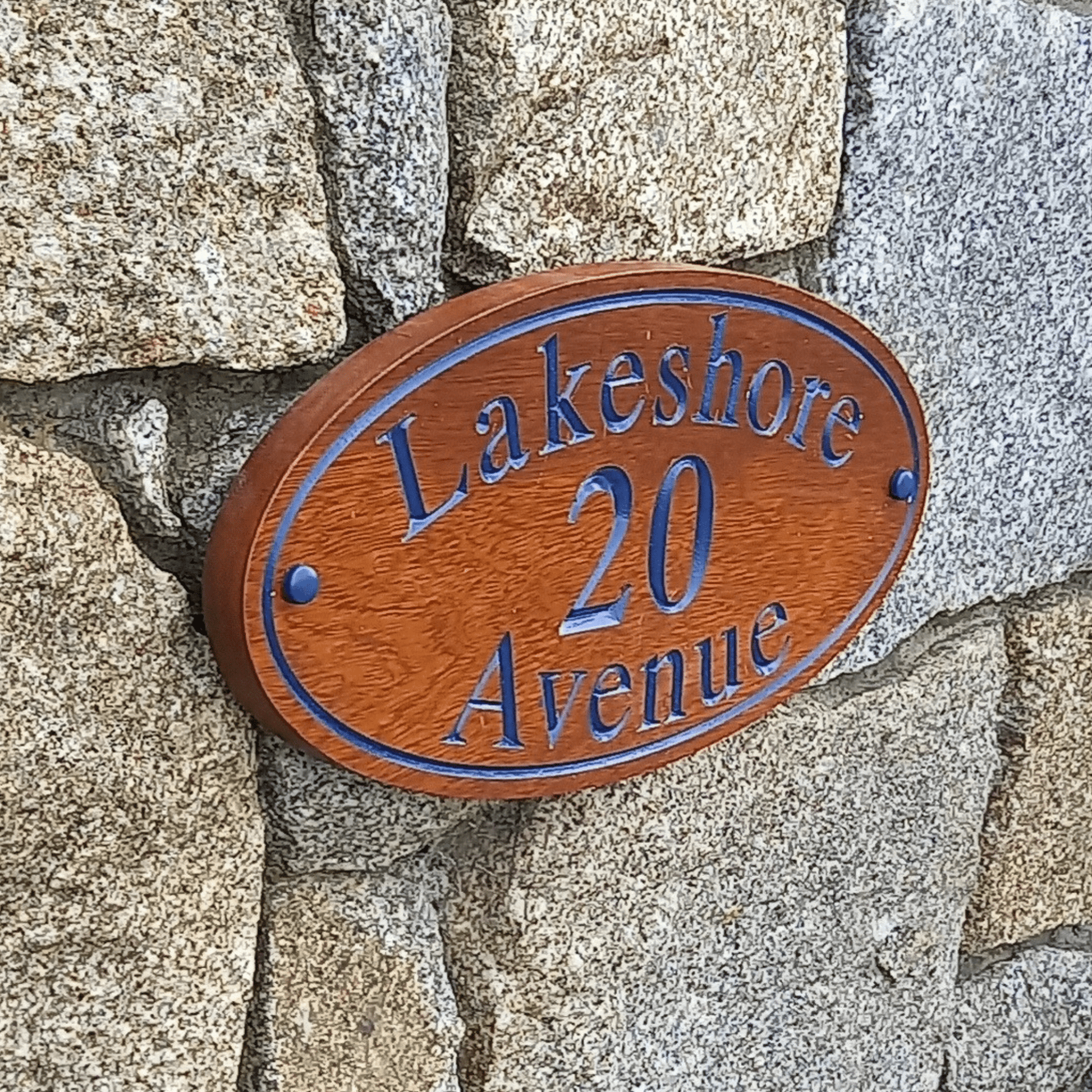 Wooden Oval Sign (395x185mm) - housenumbers.ie