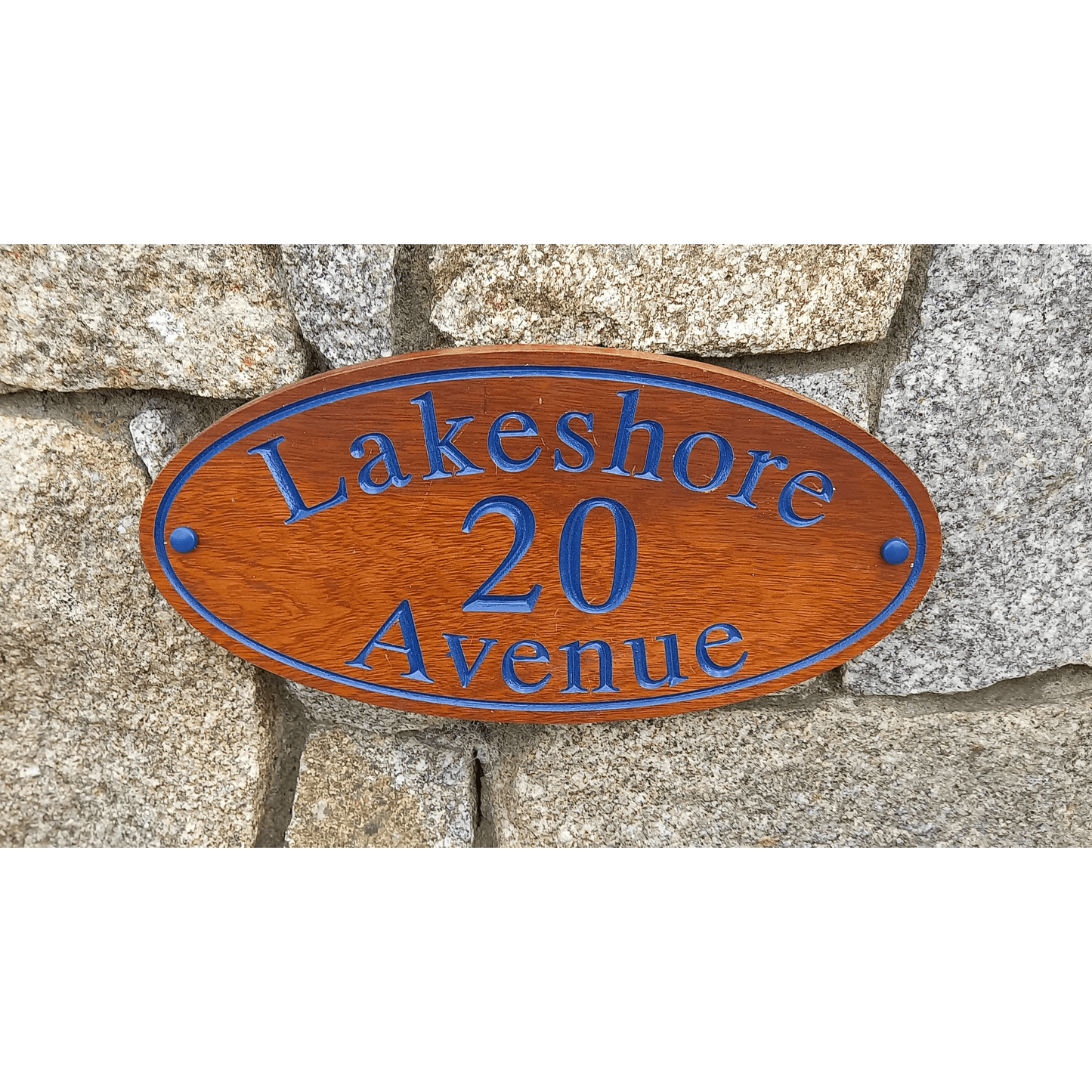 Wooden Oval Sign (395x185mm) - housenumbers.ie