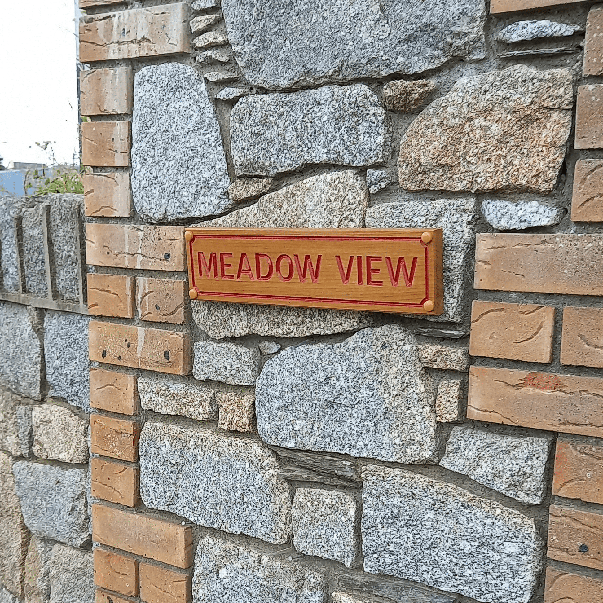 Wooden Rectangle Sign (400x100mm) - housenumbers.ie
