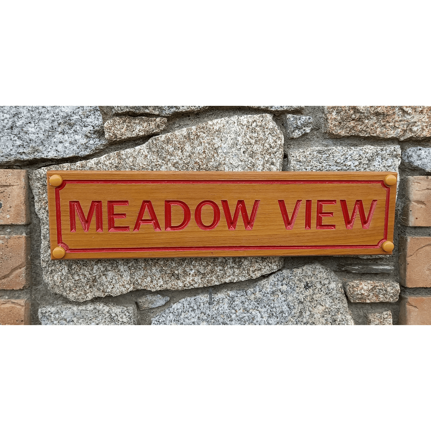 Wooden Rectangle Sign (400x100mm) - housenumbers.ie
